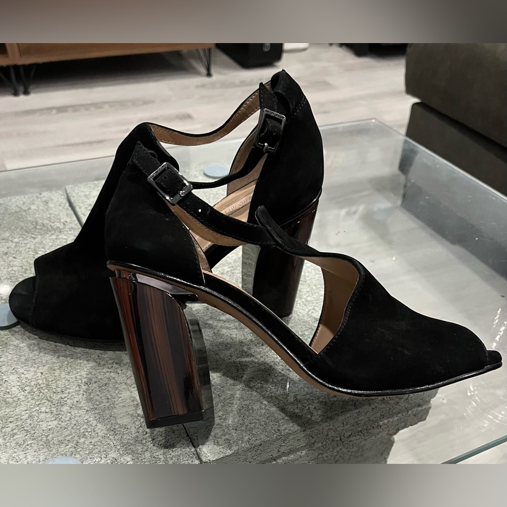 Antonio Melani Leather Peep-Hole Heels